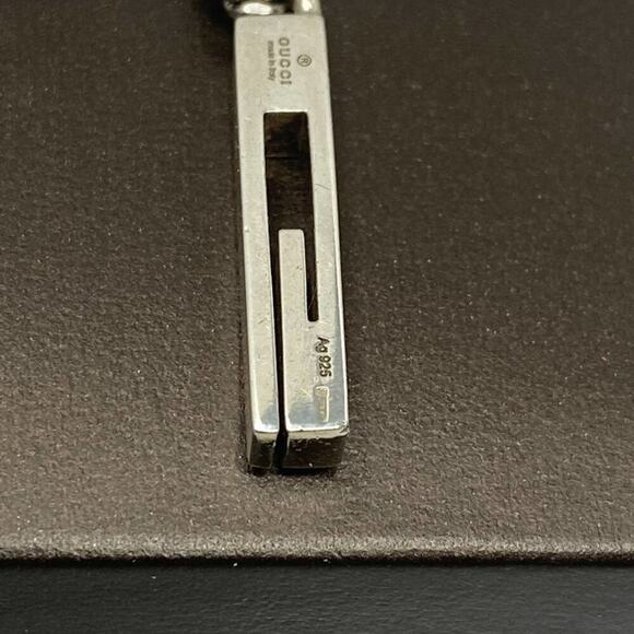 Authentic GUCCI 925 Sterling Silver G Logo Charm Pendant Necklace – 20" - Picture 8 of 9